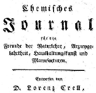 Detail from cover of Chemische Annalen für die Freunde der Naturlehre, Arzneygelahrtheit, Haushaltungskunst und Manufacturen. Please click on the link below to view and resize the full image.